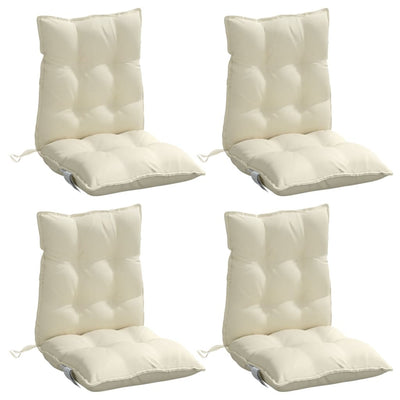 Lowback Chair Cushions 4 pcs Cream Oxford Fabric