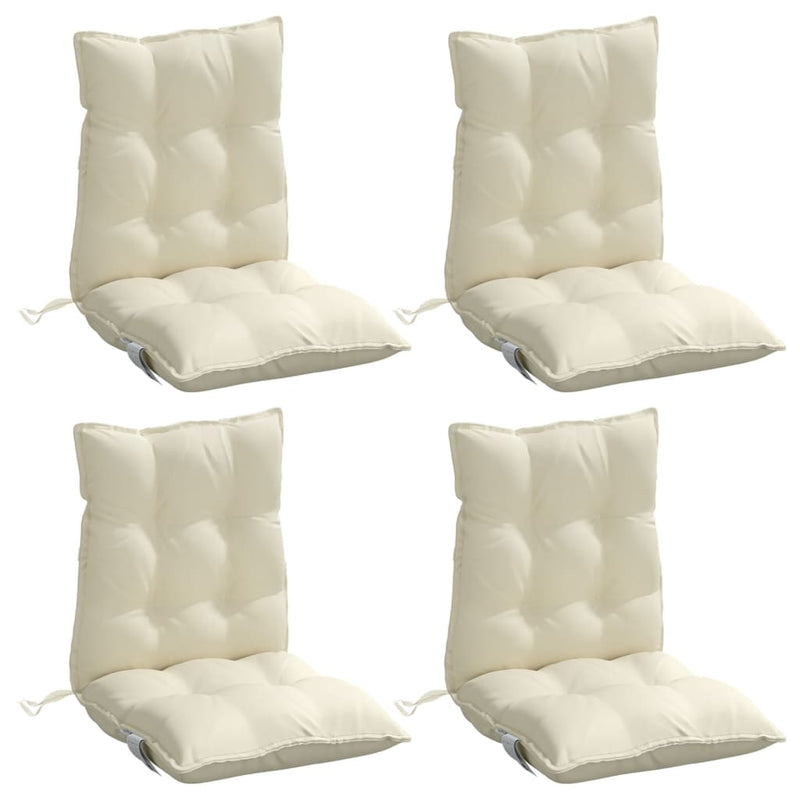 Lowback Chair Cushions 4 pcs Cream Oxford Fabric