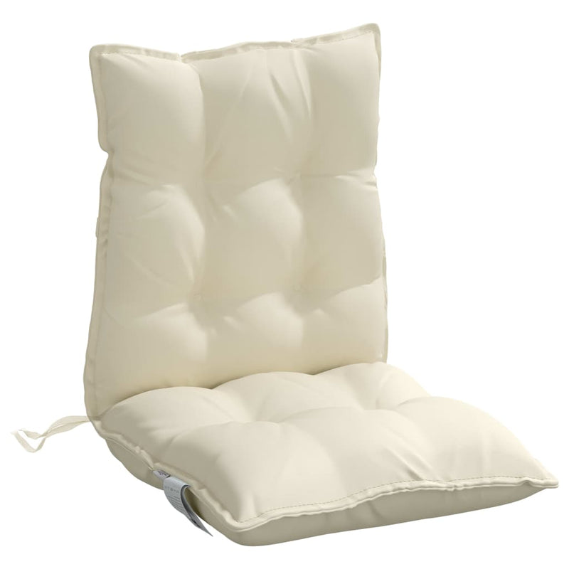 Lowback Chair Cushions 6 pcs Cream Oxford Fabric
