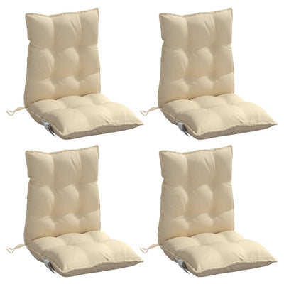 Lowback Chair Cushions 4 pcs Beige Oxford Fabric