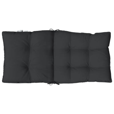 Lowback Chair Cushions 4 pcs Black Oxford Fabric