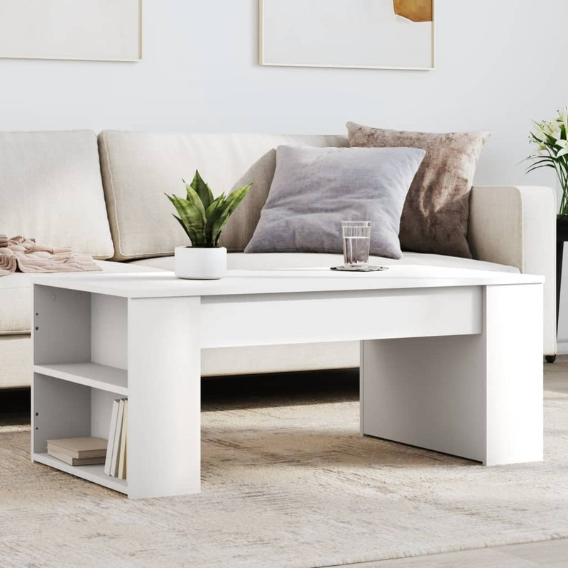 Coffee Table White 102x55x42 cm Engineered Wood