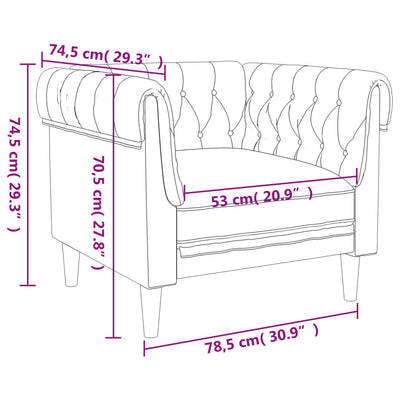 Chesterfield Sofa Chair Black Fabric