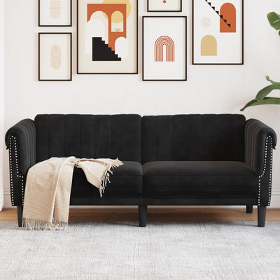 Sofa 2-Seater Black Velvet