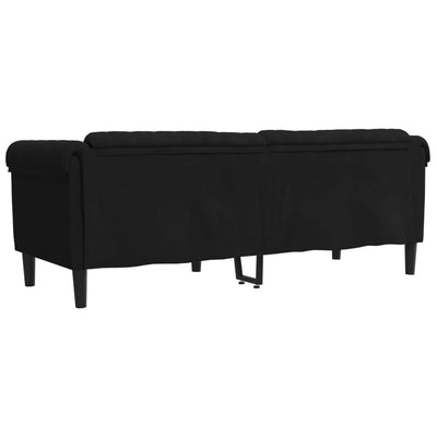 Sofa 3-Seater Black Velvet