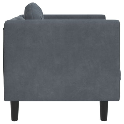 Sofa Chair with Cushion Dark Grey Velvet