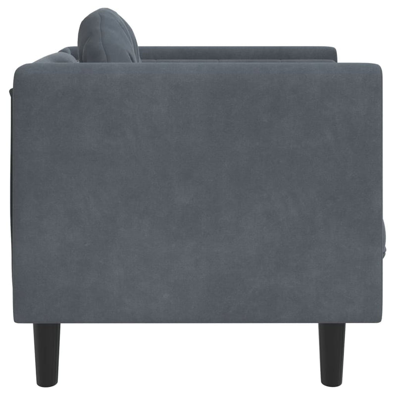 Sofa Chair with Cushion Dark Grey Velvet