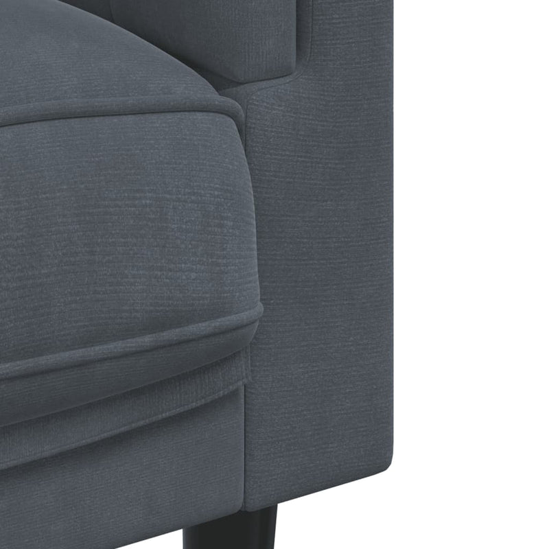 Sofa Chair with Cushion Dark Grey Velvet