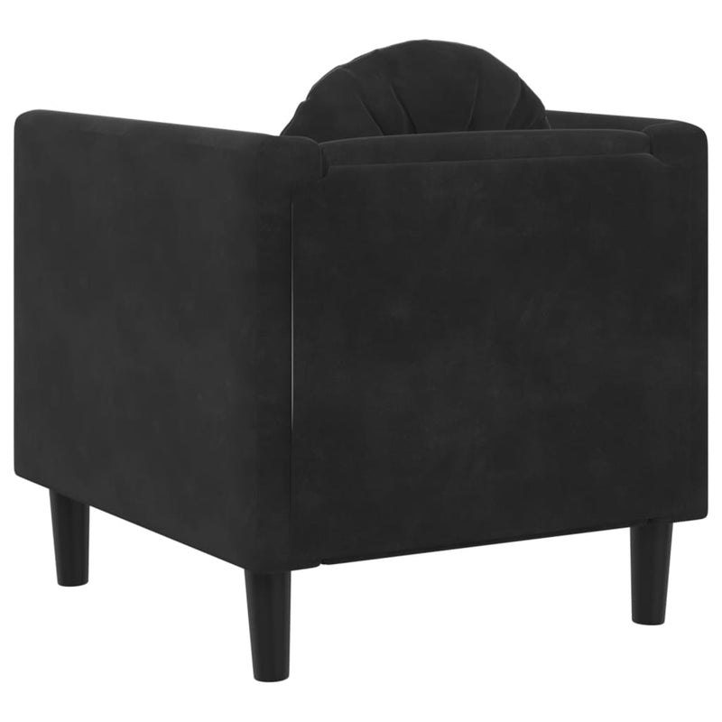 Sofa Chair with Cushion Black Velvet