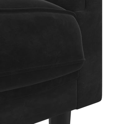 Sofa Chair with Cushion Black Velvet