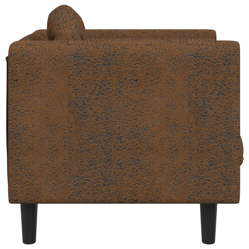 Sofa Chair with Cushion Brown Faux Suede Leather