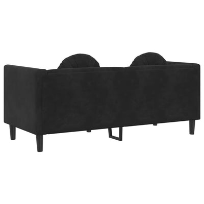 Sofa with Cushions 2-Seater Black Velvet