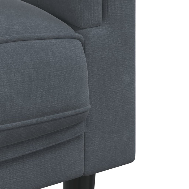 Sofa with Cushions 3-Seater Dark Grey Velvet