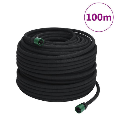 Garden Soaker Hose Black 0.6" 100 m Rubber