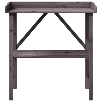 Plant Table with Shelf Grey 78x38x82.5 cm Solid Wood Fir