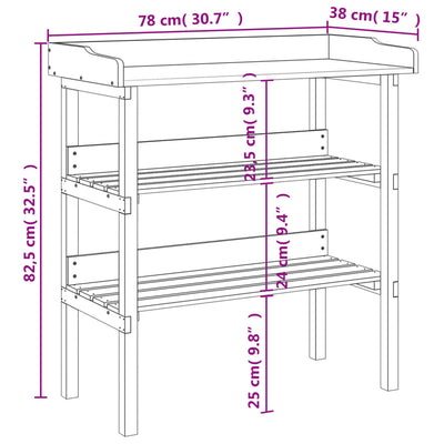 Plant Table with Shelves 78x38x82.5 cm Solid Wood Fir