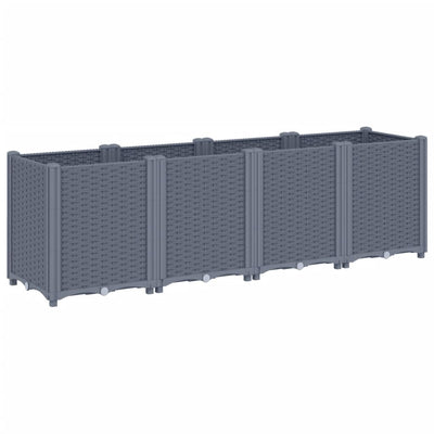 Garden Planter Grey 160x40x53 cm PP