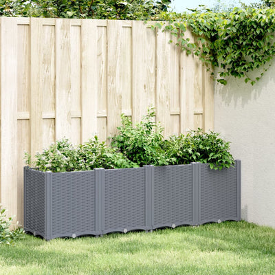 Garden Planter Grey 160x40x53 cm PP