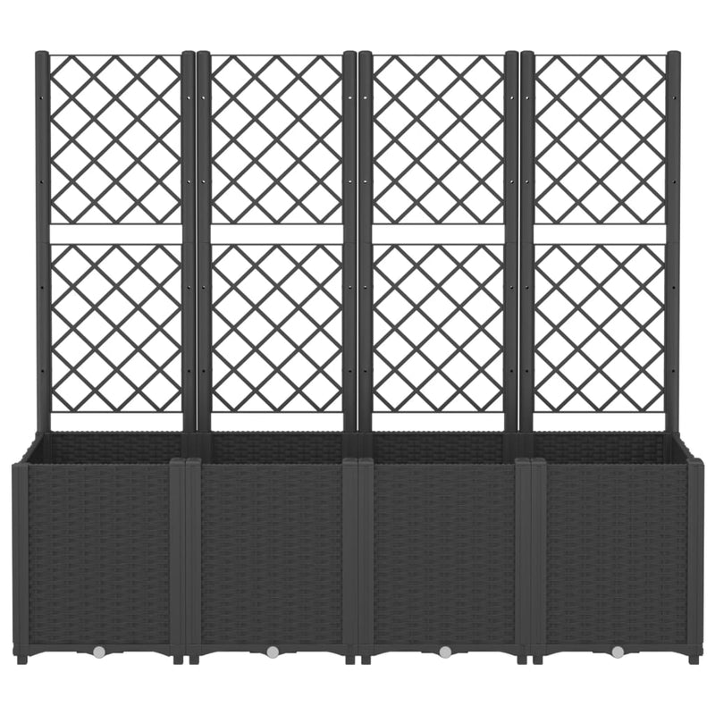 Garden Planter with Trellis Black 160x40x140 cm PP