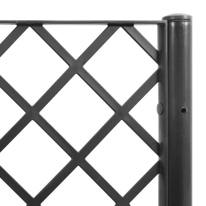 Garden Planter with Trellis Black 160x40x140 cm PP