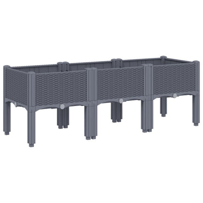 Garden Planter with Legs Blue Grey 120x40x42 cm PP