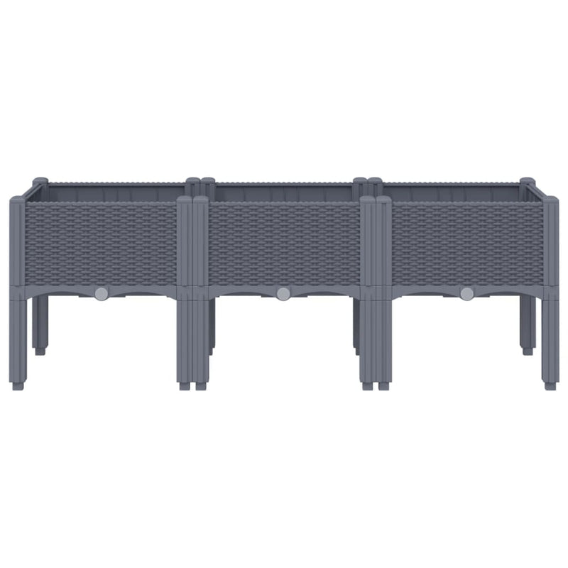 Garden Planter with Legs Blue Grey 120x40x42 cm PP