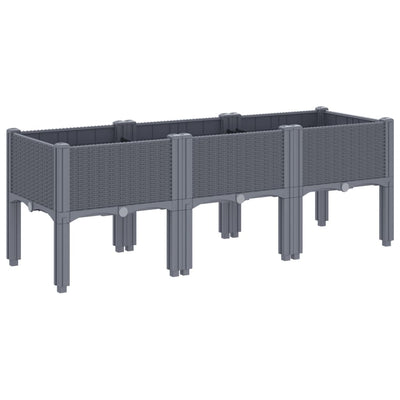 Garden Planter with Legs Blue Grey 120x40x42 cm PP