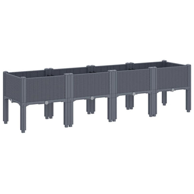 Garden Planter with Legs Blue Grey 160x40x42 cm PP