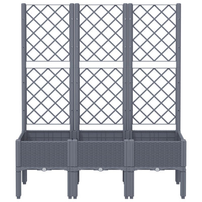 Garden Planter with Trellis Blue Grey 120x40x142 cm PP