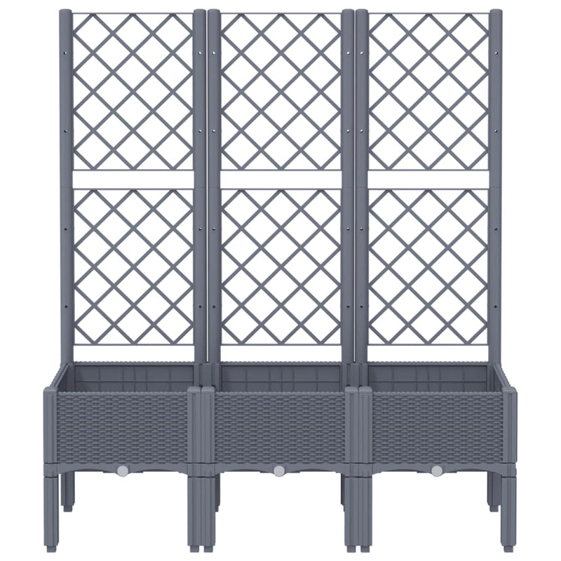 Garden Planter with Trellis Blue Grey 120x40x142 cm PP