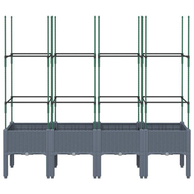 Garden Planter with Trellis Blue Grey 160x40x142.5 cm PP