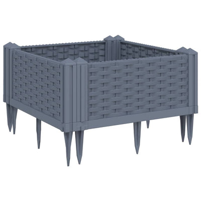 Garden Planter with Pegs Blue Grey 42.5x42.5x28.5 cm PP