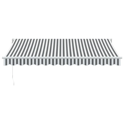 Retractable Awning Anthracite and White 3.5x2.5 m Fabric&Aluminium