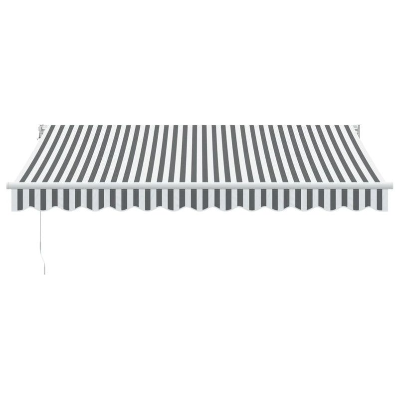 Retractable Awning Anthracite and White 3.5x2.5 m Fabric&Aluminium