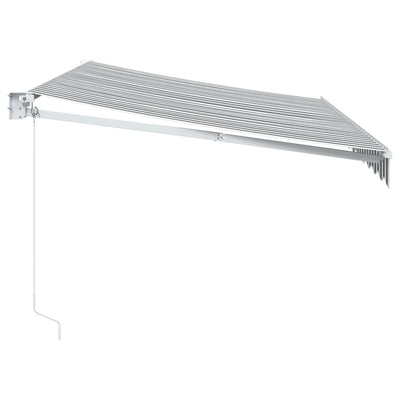 Retractable Awning Anthracite and White 3.5x2.5 m Fabric&Aluminium