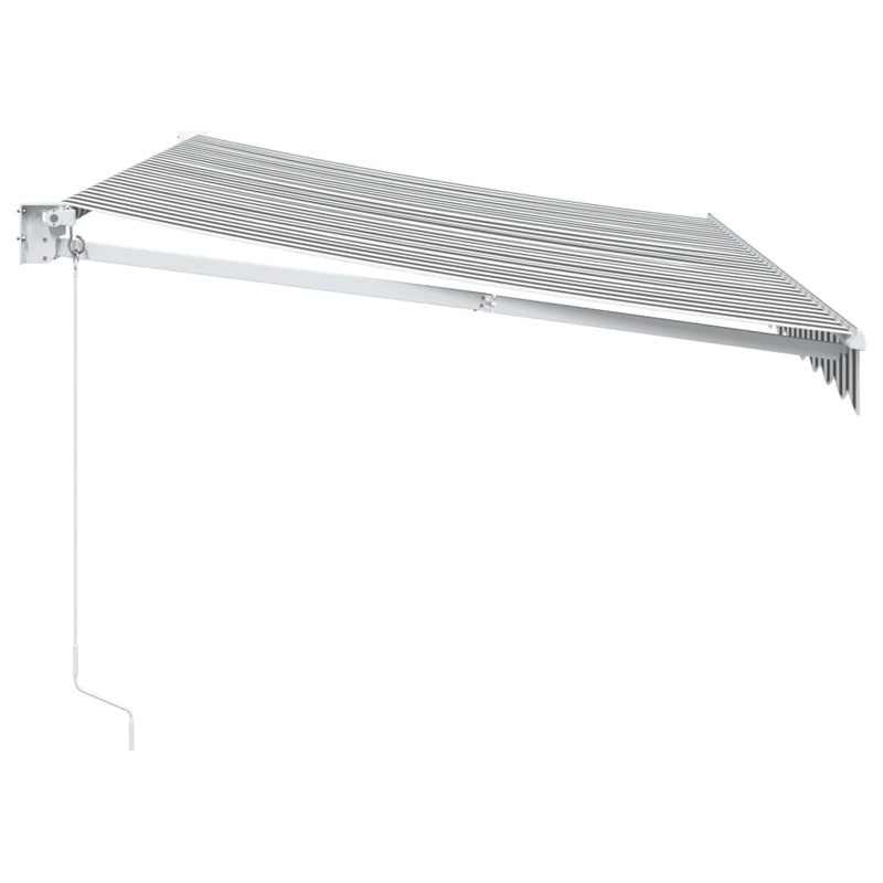 Retractable Awning Anthracite and White 3.5x2.5 m Fabric&Aluminium