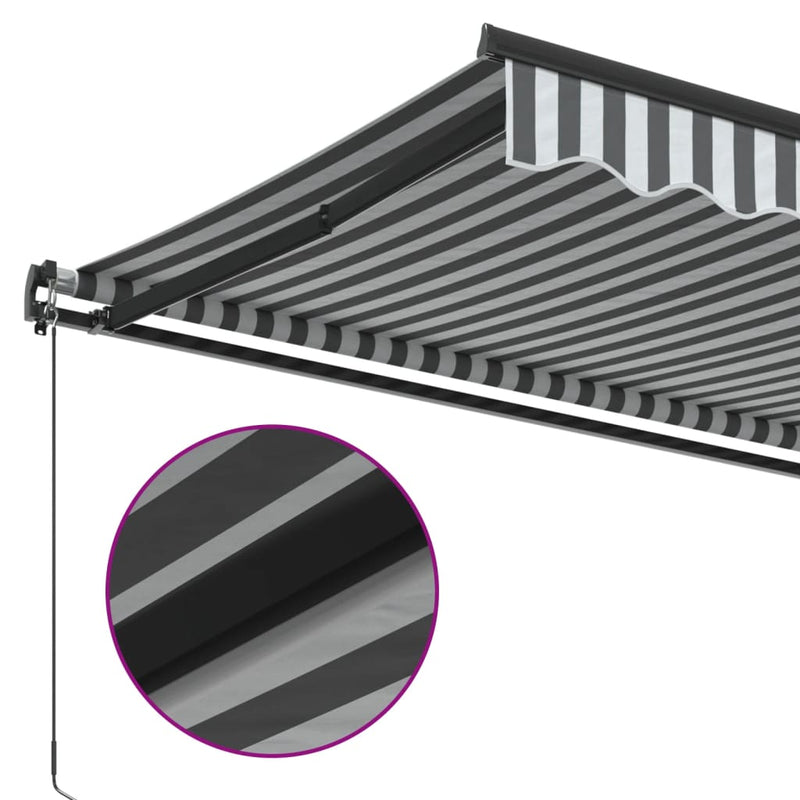 Manual Retractable Awning Anthracite&White 300x250 cm