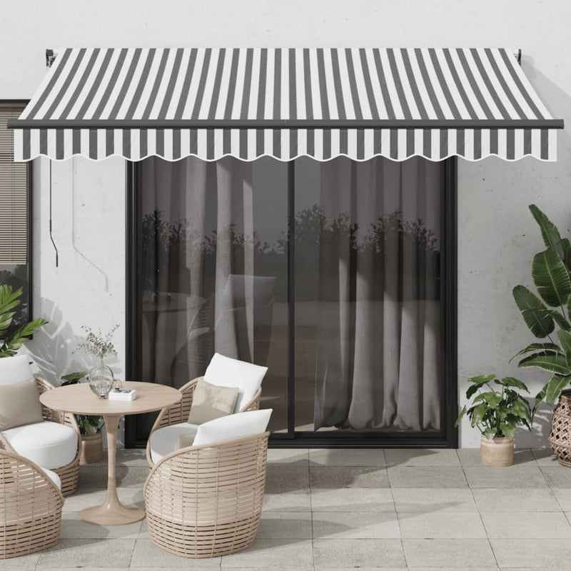 Manual Retractable Awning Anthracite&White 350x250 cm