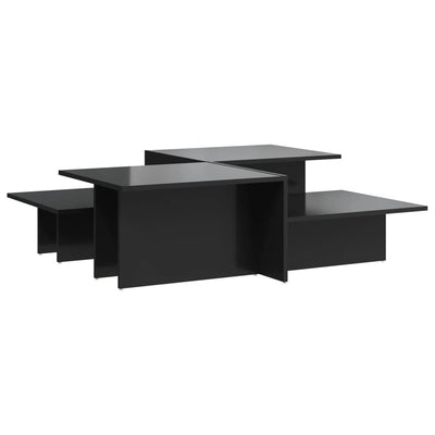 Coffee Tables 2 pcs High Gloss Black Engineered Wood