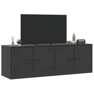 TV Cabinets 2pcs Black 67x39x44 cm Steel