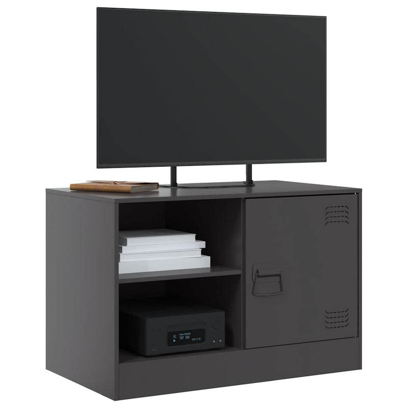 TV Cabinets 2 pcs Black 67x39x44 cm Steel