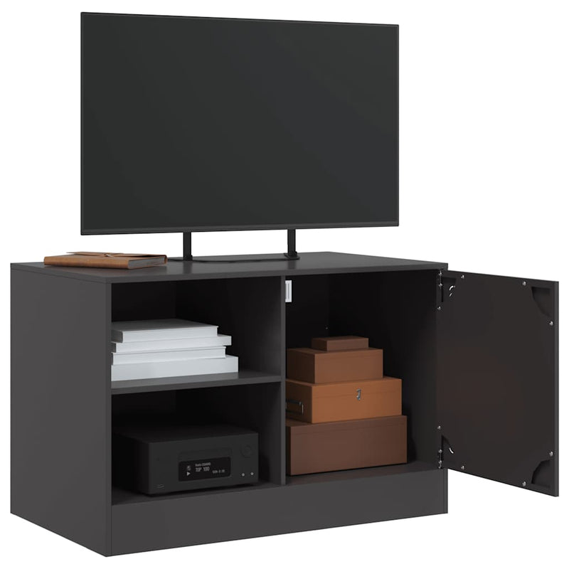 TV Cabinets 2 pcs Black 67x39x44 cm Steel