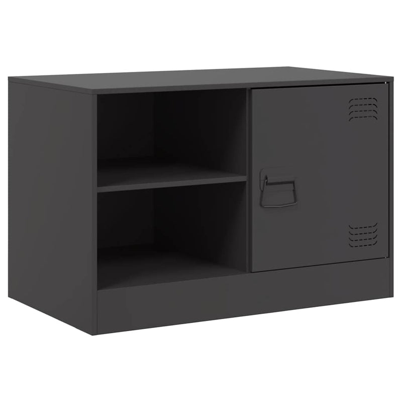 TV Cabinets 2 pcs Black 67x39x44 cm Steel