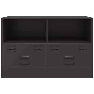 TV Cabinets 2 pcs Black 67x39x44 cm Steel