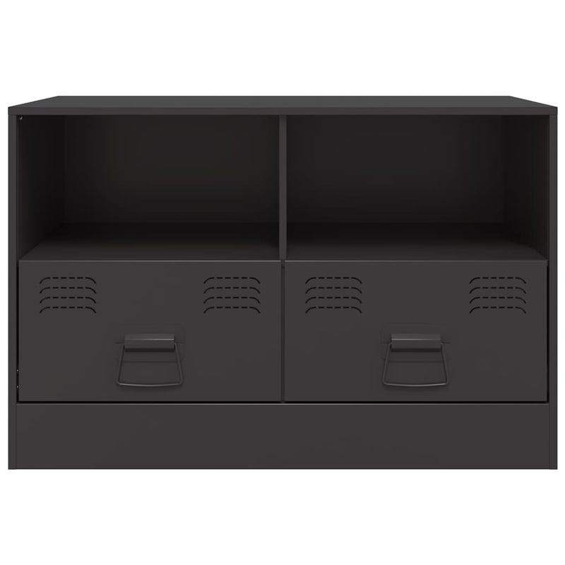 TV Cabinets 2 pcs Black 67x39x44 cm Steel