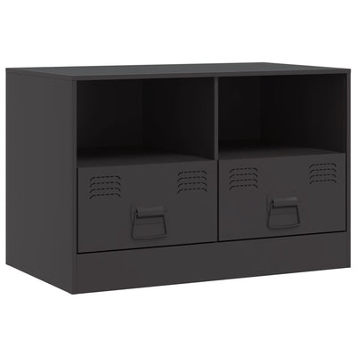 TV Cabinets 2 pcs Black 67x39x44 cm Steel