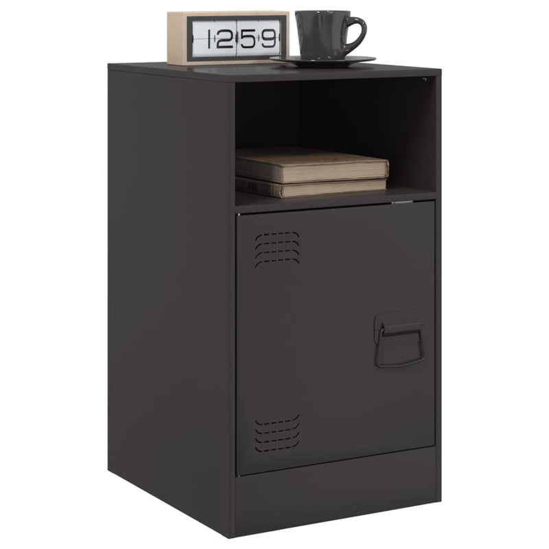 Bedside Cabinets 2 pcs Black 34.5x39x62 cm Steel