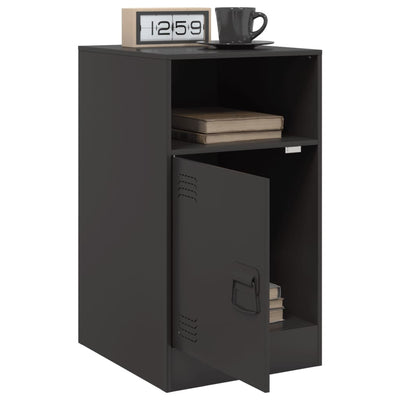 Bedside Cabinets 2 pcs Black 34.5x39x62 cm Steel