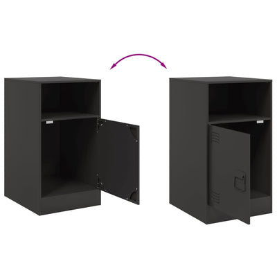 Bedside Cabinets 2 pcs Black 34.5x39x62 cm Steel