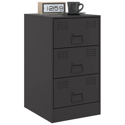 Bedside Cabinets 2pcs Black 34.5x39x62 cm Steel